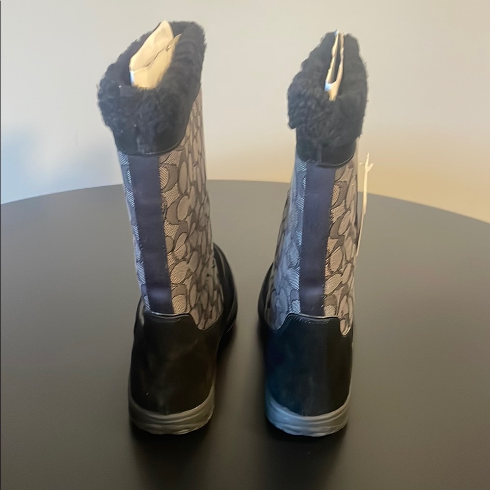 Coach Black and Gray Winter Rain Boots with Durable Sole - Picture 4 of 5